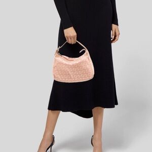 Fendi Zucchino Blush Pink Shoulder Bag